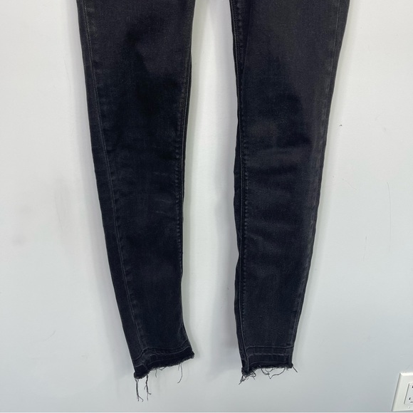 Zadig & Voltaire Paris Eva Zip Jeans Raw Released Hem Slim Skinny Black 27 - Picture 13 of 16
